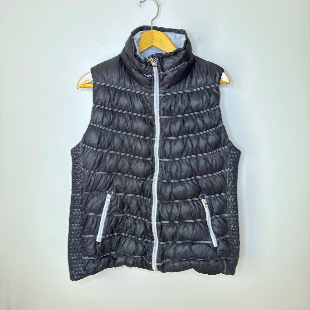 Calvin Klein Performance Black Quilted Puffer Vest with Gray Trim